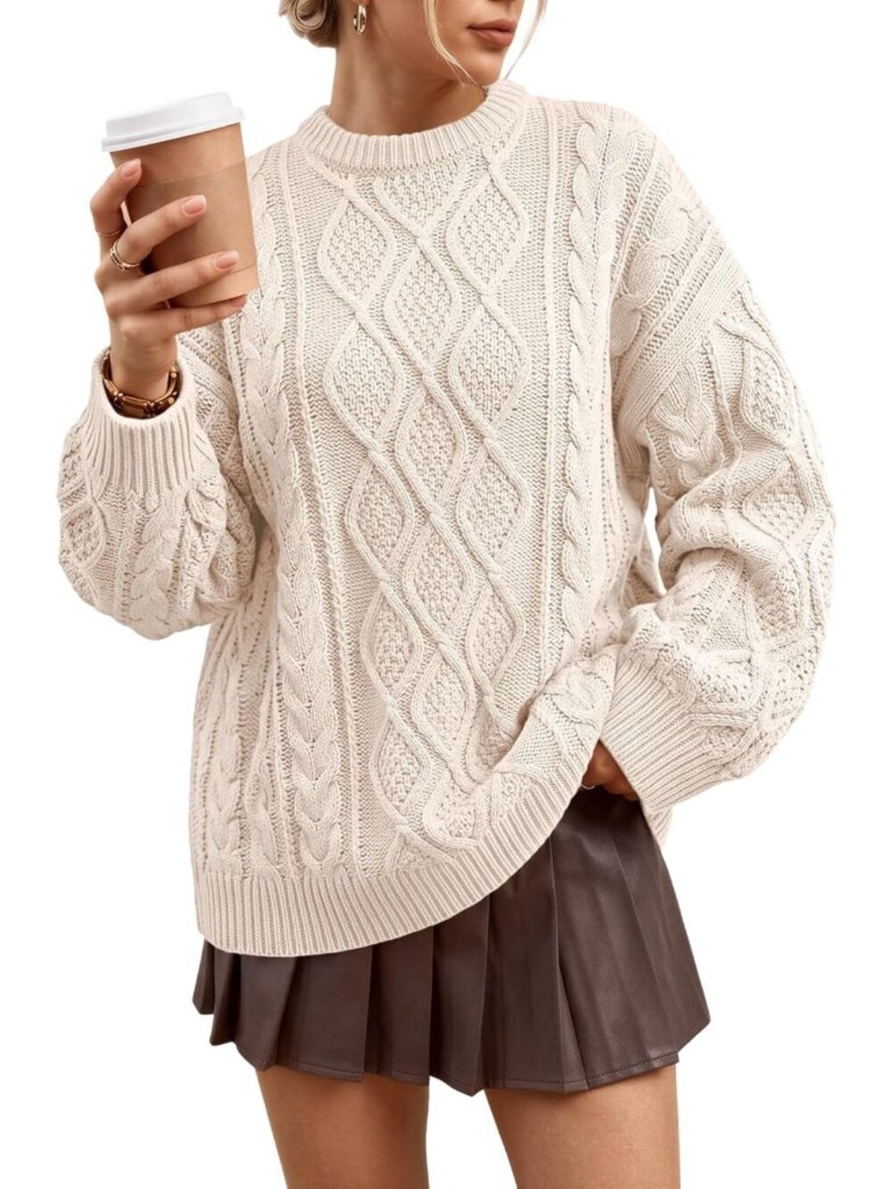 Chic Oversized Cable Knit Sweater for Women | Trendy Fall Fashion 2026